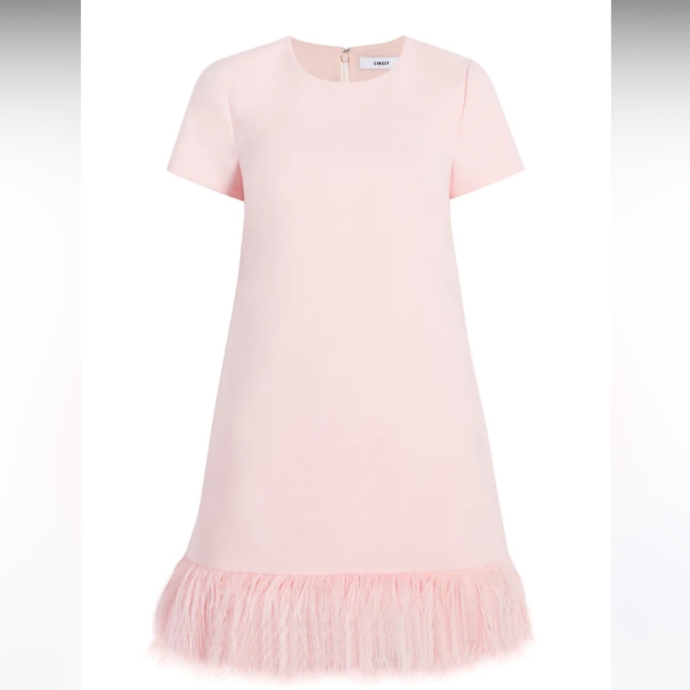 Likely Pink Marullo Feathered Dress
